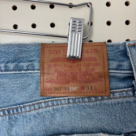 Levis Premium 501 150th Anniversary 93' Sashiko Patchwork 7" Shorts Men’s Sz 33” - Picture 5 of 10